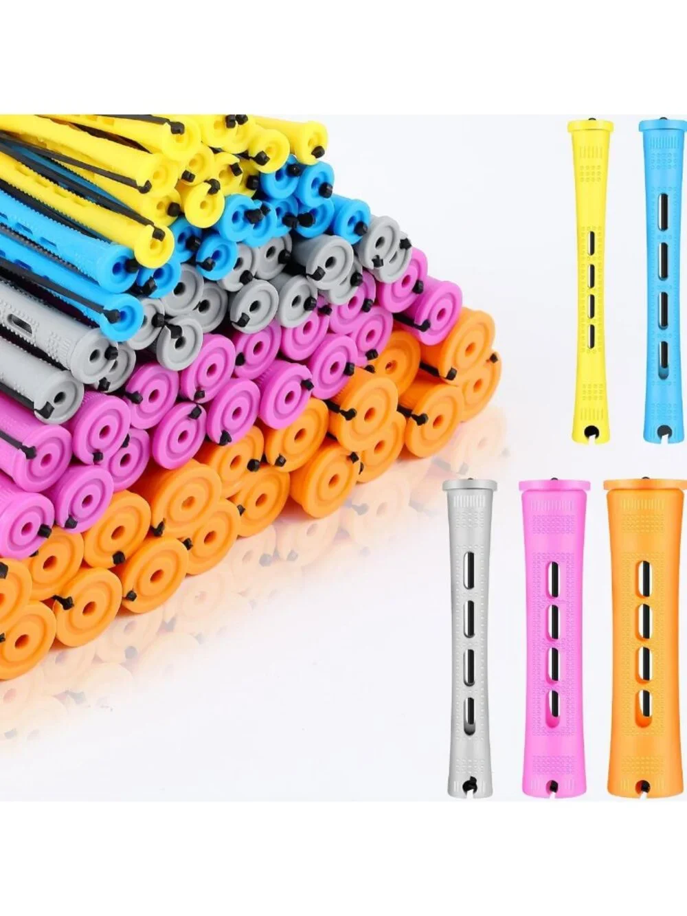 300 Pcs Colorful Perm Rods for Long & Short Hair - Plastic Curling Rollers